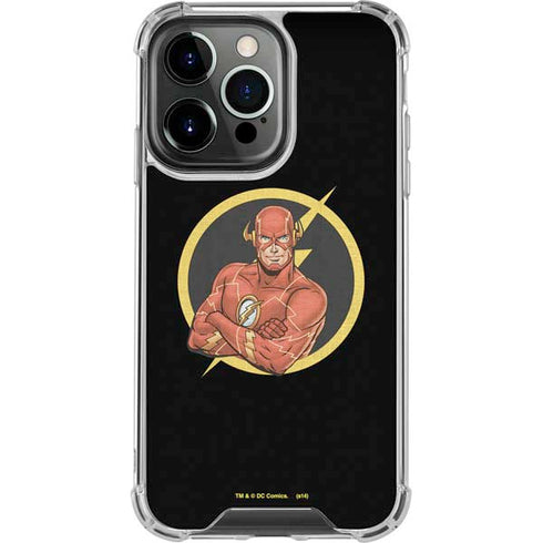 DC Comics The Flash Folded Arms Pose iPhone 15 Pro Clear Case