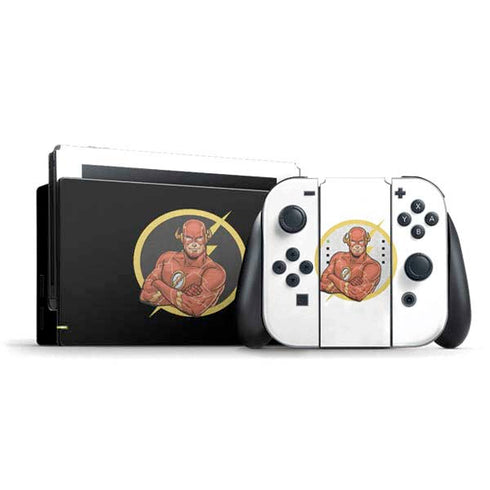 DC Comics The Flash Folded Arms Pose Nintendo Switch Bundle Skin