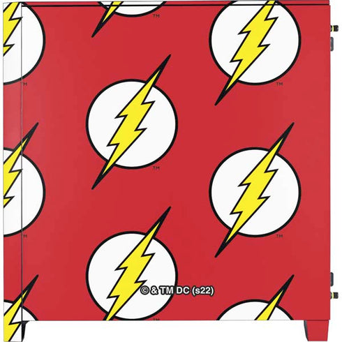 DC Comics The Flash Logo Pattern Corsair 4000D Tempered Glass Mid-Tower ATX Case Skin