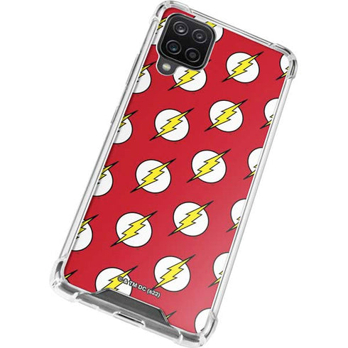 DC Comics The Flash Logo Pattern Galaxy A12 Clear Case