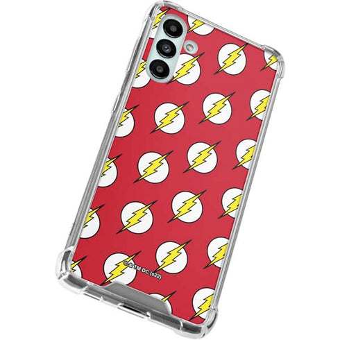 DC Comics The Flash Logo Pattern Galaxy A13 5G Clear Case