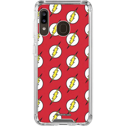 DC Comics The Flash Logo Pattern Galaxy A30 Clear Case
