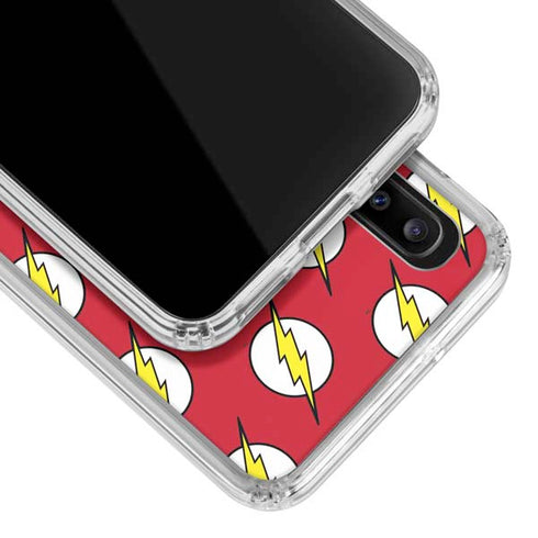DC Comics The Flash Logo Pattern Galaxy A30 Clear Case