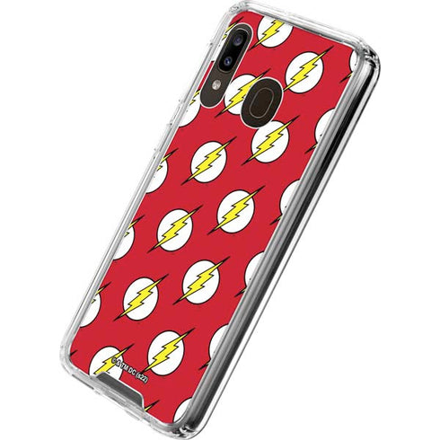 DC Comics The Flash Logo Pattern Galaxy A30 Clear Case