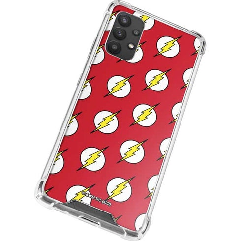 DC Comics The Flash Logo Pattern Galaxy A32 5G Clear Case