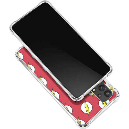 DC Comics The Flash Logo Pattern Galaxy A32 5G Clear Case