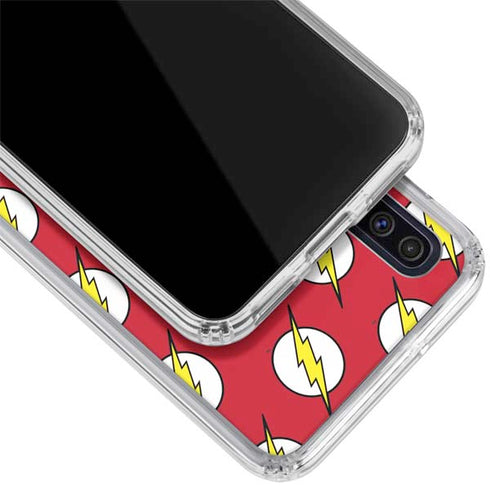 DC Comics The Flash Logo Pattern Galaxy A50 Clear Case