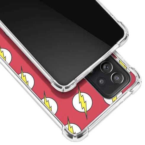 DC Comics The Flash Logo Pattern Galaxy A52 5G Clear Case