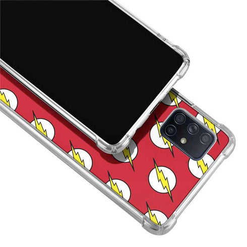 DC Comics The Flash Logo Pattern Galaxy A71 5G Clear Case