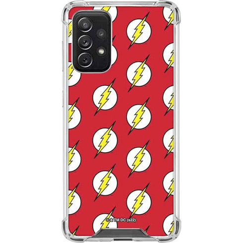 DC Comics The Flash Logo Pattern Galaxy A72 5G Clear Case