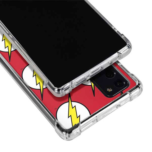 DC Comics The Flash Logo Pattern Galaxy Note20 5G Clear Case