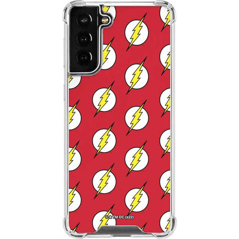 DC Comics The Flash Logo Pattern Galaxy S21 FE Clear Case
