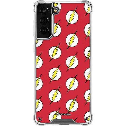 DC Comics The Flash Logo Pattern Galaxy S21 Plus 5G Clear Case