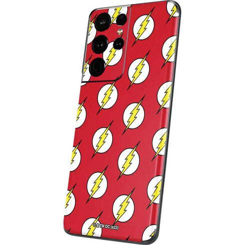 DC Comics The Flash Logo Pattern Galaxy S21 Ultra 5G Skin