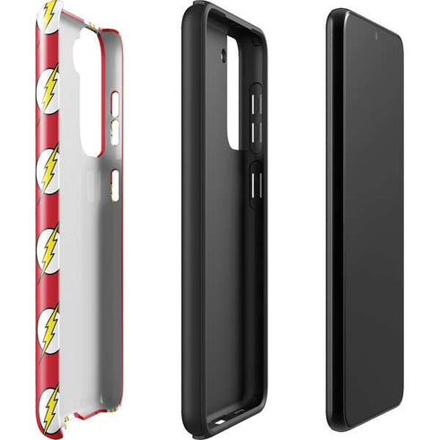 DC Comics The Flash Logo Pattern Galaxy S22 Plus Pro Case