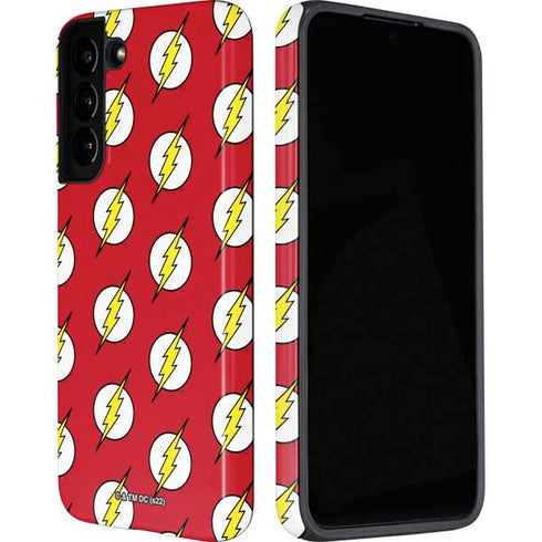 DC Comics The Flash Logo Pattern Galaxy S22 Plus Pro Case
