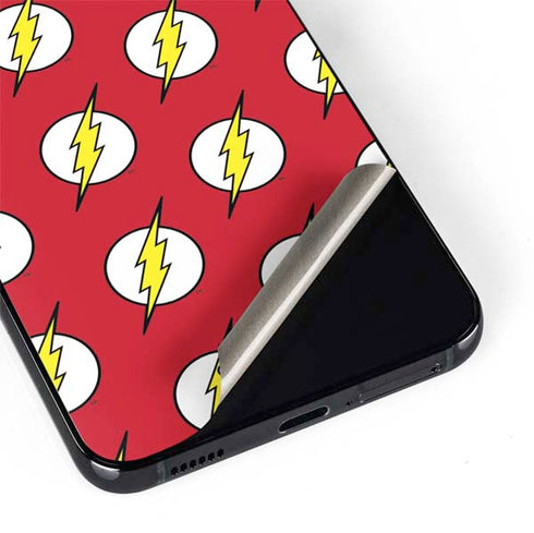 DC Comics The Flash Logo Pattern Galaxy S22 Plus Skin
