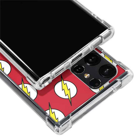 DC Comics The Flash Logo Pattern Galaxy S22 Ultra Clear Case