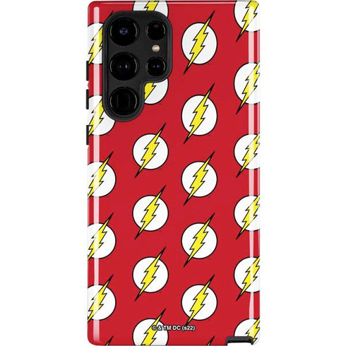DC Comics The Flash Logo Pattern Galaxy S22 Ultra Pro Case