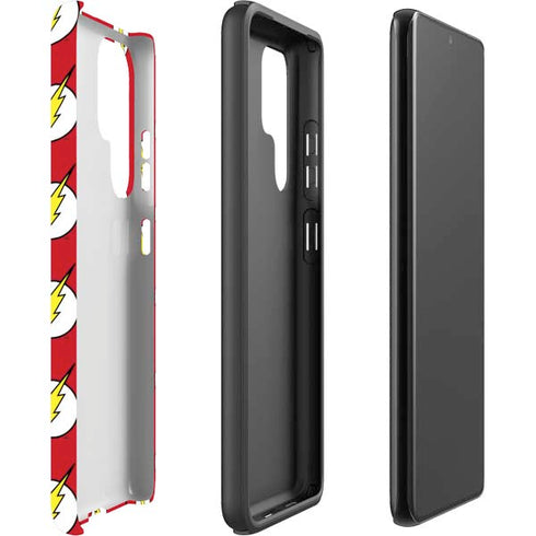 DC Comics The Flash Logo Pattern Galaxy S22 Ultra Pro Case