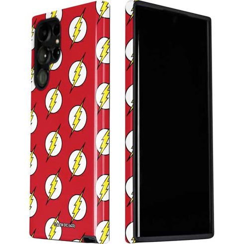 DC Comics The Flash Logo Pattern Galaxy S22 Ultra Pro Case