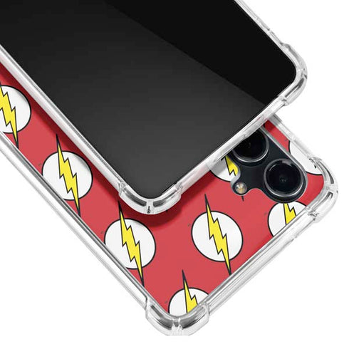 DC Comics The Flash Logo Pattern Galaxy S23 FE Clear Case