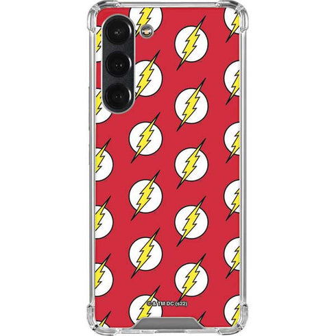 DC Comics The Flash Logo Pattern Galaxy S23 Plus Clear Case