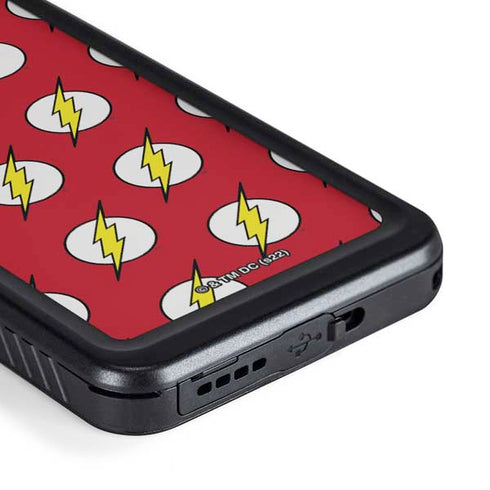DC Comics The Flash Logo Pattern Galaxy S23 Waterproof Case