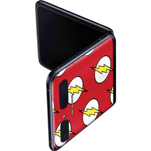 DC Comics The Flash Logo Pattern Galaxy Z Flip Skin