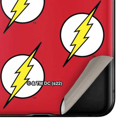DC Comics The Flash Logo Pattern Galaxy Z Flip Skin