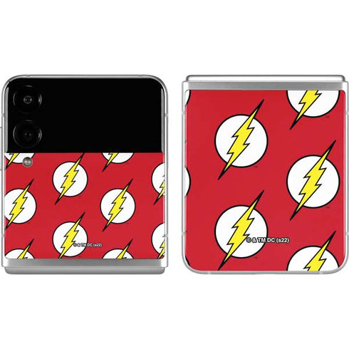DC Comics The Flash Logo Pattern Galaxy Z Flip4 5G Skin