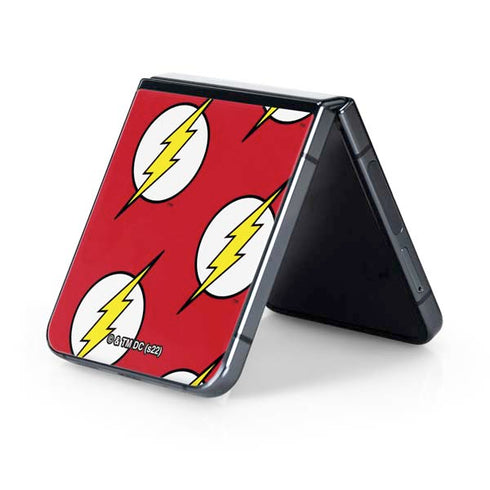 DC Comics The Flash Logo Pattern Galaxy Z Flip5 5G Skin