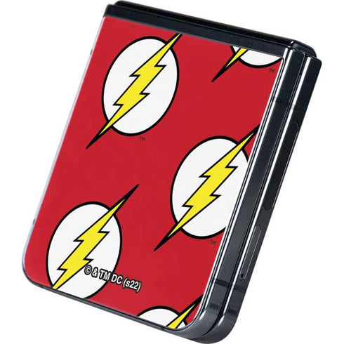DC Comics The Flash Logo Pattern Galaxy Z Flip5 5G Skin