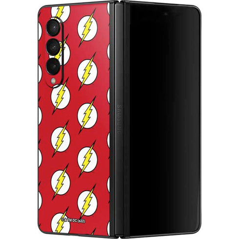 DC Comics The Flash Logo Pattern Galaxy Z Fold3 5G Skin