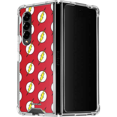DC Comics The Flash Logo Pattern Galaxy Z Fold4 5G Clear Case