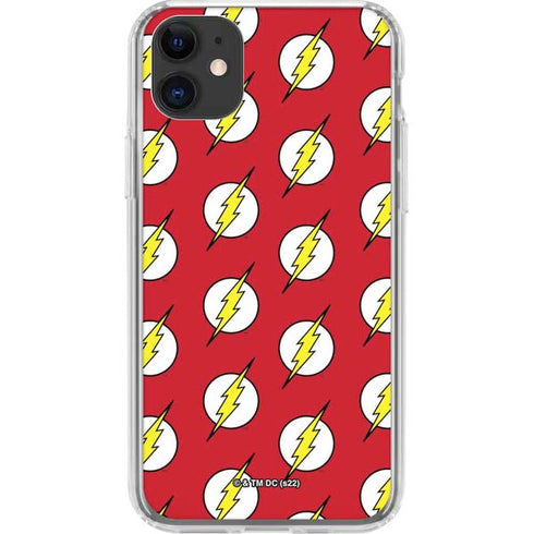 DC Comics The Flash Logo Pattern iPhone 11 Clear Case