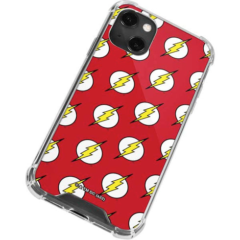 DC Comics The Flash Logo Pattern iPhone 13 Mini Clear Case
