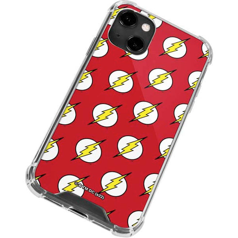 DC Comics The Flash Logo Pattern iPhone 14 Clear Case