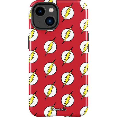 DC Comics The Flash Logo Pattern iPhone 15 Plus Impact Case