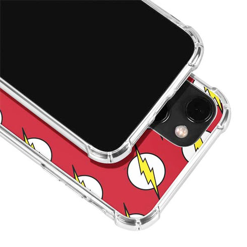 DC Comics The Flash Logo Pattern iPhone 14 Plus Clear Case