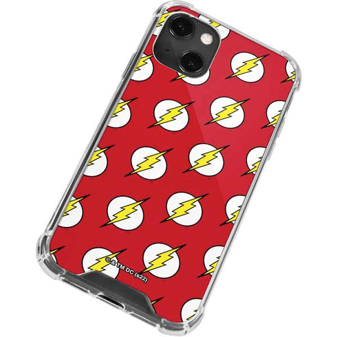 DC Comics The Flash Logo Pattern iPhone 14 Plus Clear Case
