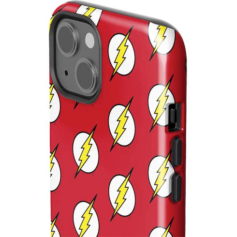 DC Comics The Flash Logo Pattern iPhone 14 Impact Case