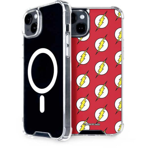 DC Comics The Flash Logo Pattern iPhone 15 Plus MagSafe Case