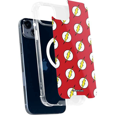 DC Comics The Flash Logo Pattern iPhone 15 Plus MagSafe Case