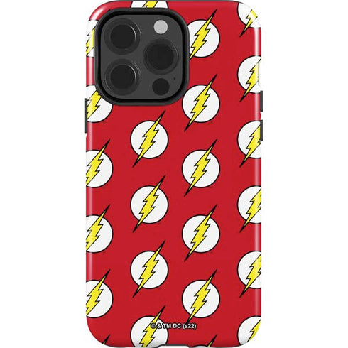DC Comics The Flash Logo Pattern iPhone 14 Pro Impact Case