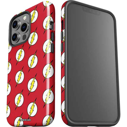 DC Comics The Flash Logo Pattern iPhone 14 Pro Impact Case