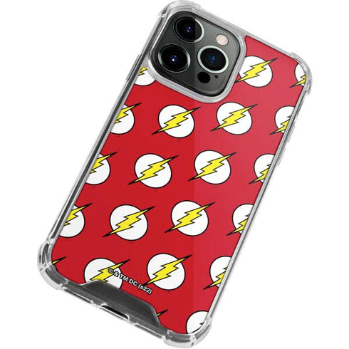 DC Comics The Flash Logo Pattern iPhone 15 Pro Max Clear Case