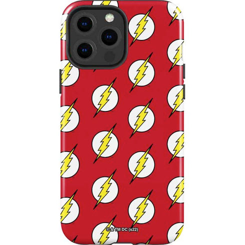 DC Comics The Flash Logo Pattern iPhone 15 Pro Max Impact Case