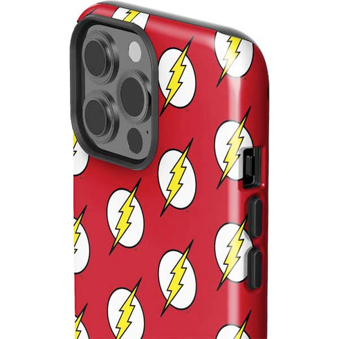 DC Comics The Flash Logo Pattern iPhone 15 Pro Max Impact Case