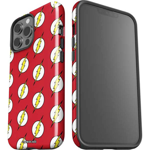 DC Comics The Flash Logo Pattern iPhone 15 Pro Max Impact Case
